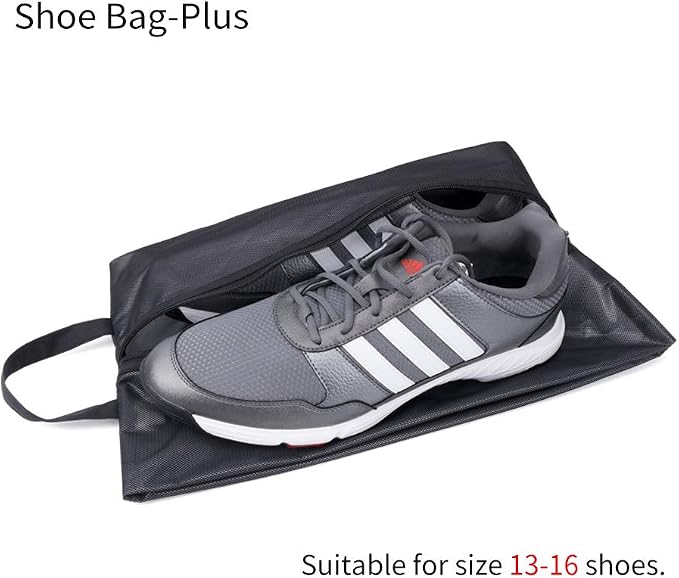 pack all Plus-Sized Shoe Bag for Travel, Water-Resistant Shoe Pouch | Odor-Resistant, Dustproof, Portable, Soccer Cleats & Gym Storage, Fits Up to Size 16, 2 Pack, Black - Image 6