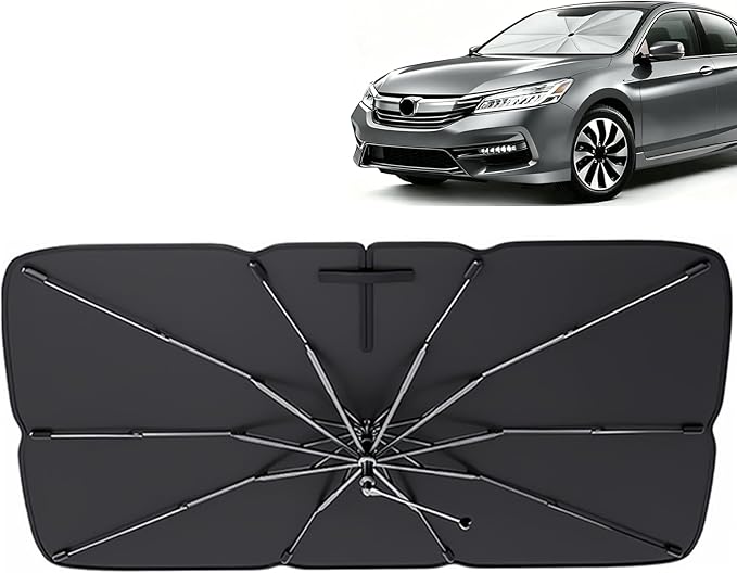 [2026 Upgrade] Windshield Sun Shade Umbrella for Honda Accord 2000-2026 | Windshield Sun Shade for Honda Accord,Foldable Umbrella Reinforced 10-Rib Frame, Front Window Car Sun Shade by Unknown
