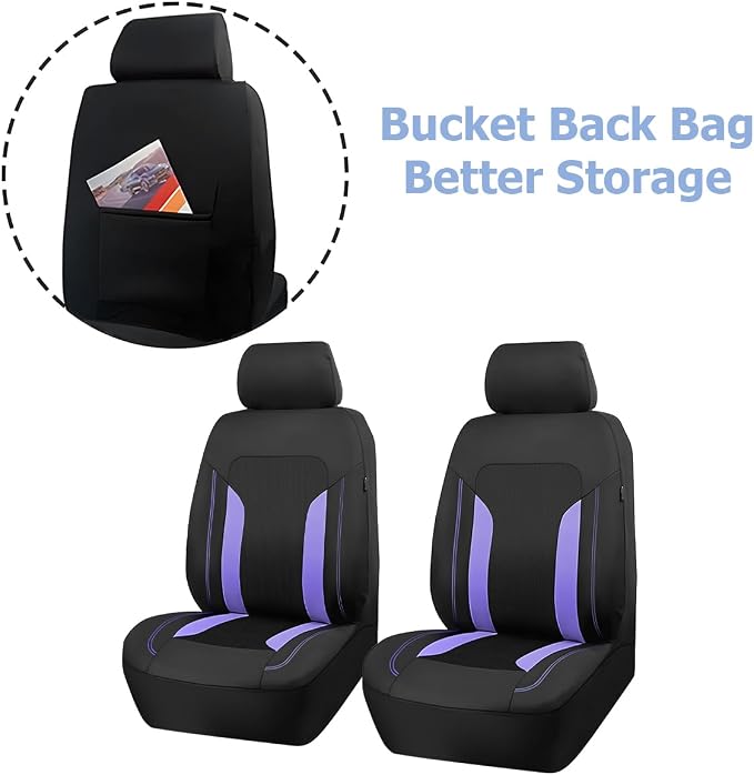 Bittwee Car Front Seat Covers, Breathable Automotive Front Seat Headrest Covers, Waterproof Comfortable Vehicle Seat Headrest Protection Accessories, Universal for RV, SUV, Truck - Image 3