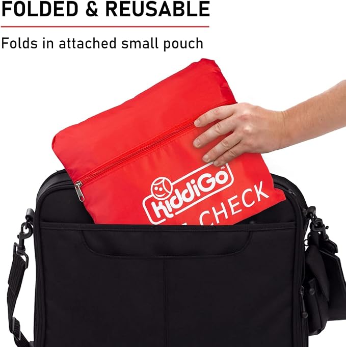KiddiGo Car Seat Travel Bag for Airplane, Red, 33” H x 18” W x 18” D, Fits Most Standard Convertible, Booster & Infant Car Seats, Gate Check Universal Size Car Seat Cover, Easy Carry Design - Image 6