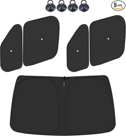 Front Windshield ＆ Side Window Sun Shade for 2014-2025 Dodge RAM ProMaster Full Size Cargo Van, Foldable Window Sunshade Sun Visor Protector, Window Shades Blocks UV Rays Heat, Pack of 5 by ULROLIT