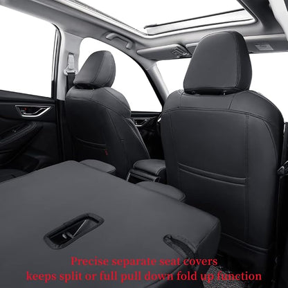 Car Seat Covers for 2009-2013 Subaru Forester,Rear No Armrest,Faux Leather | Full Set Suv Seat Cushion,Easy Installation,Factory Look,Waterproof Car Seat Protector (Black) - Image 4