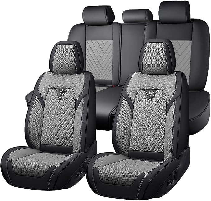 Fit for Toyota C-HR Seat Covers 2018-2022,Premium Leather, 360° Full Protection, Thick Padding & Memory Foam, Waterproof & Stain-Resistant Car Seat Cover Full Set (5 Seat,Black&Gray) by Unknown