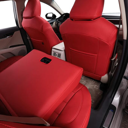 EKR Car Seat Covers for Toyota Camry 2018-2024 (Gas),Full Set | Custom Fit for Toyota Camry L/LE/SE 2018-2024 & SE Nightshade 2020-2024,Factory-Style Upgrade-Faux Leather(Red) - Image 3