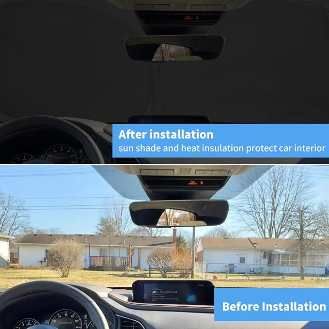 Windshield Sun Shade Car Sunshade Accessories for 2026-2019 Mazda CX-30 | HOHUIGO Custom Fit Front Window Sunshade Fit CX30 Windshield Accessories Window Shade Sun Visor Heat shield Cover Blocks UV - Image 5