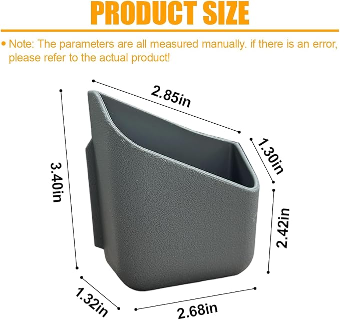 YoRise 2PCS Car Seat Side Pocket Organizer, A-Pillar Sunglass Holder, Stick-On Small Item Automotive Storage Box, Car Seat Gap Filler Organizer for Card, Cigarette, Phone, Registration (Gray) - Image 2