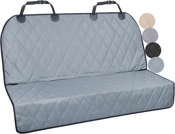 VIVAGLORY Dog Seat Cover Pet Seat Protector, Standard, Grey | Backseat Cover for Car Suv & Truck, Back Rear Backseat Bench Protector by VIVAGLORY