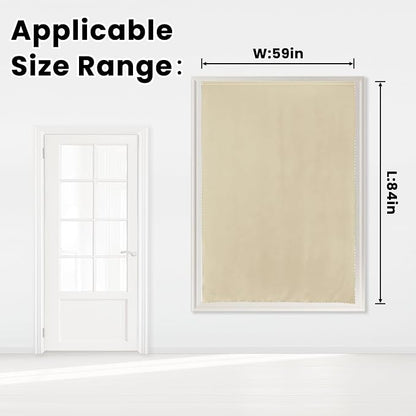 Self Adhesive Portable Blackout Curtains for Bedroom Easy to Install Window Thermal Lnsulated Kitchen Room Darkening Small Window Curtains, Cortinas Para Cuarto, 59"W X 84"L, Beige, 1 Panel - Image 7