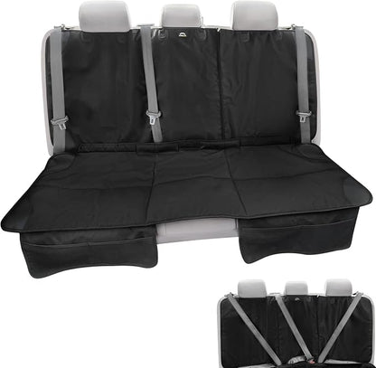 Car Seat Protector, Under Child Car Seats Cover | Waterproof, 3 Functional Rear Belts, Baby Carseat Cushion, Covers Fabric and Leather Seats | 4Pockets Non-Slip Thick Padding by CARICAR