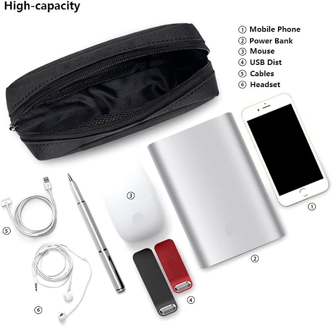 Universal Electronics/Accessories Soft Carrying Case Bag, Durable & Light-weight,Suitable for Out-going, Business, Travel and Cosmetics Kit (Small+Big-Black) - Image 5
