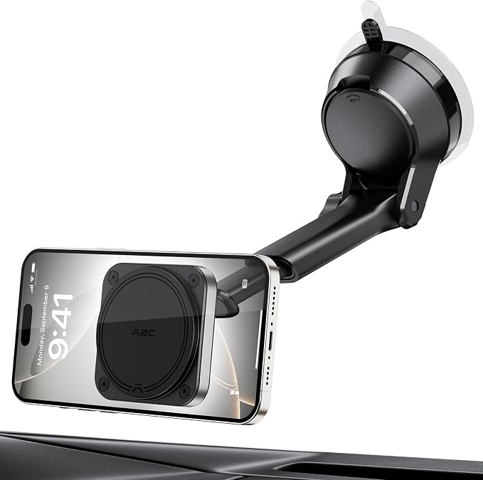 APPS2Car Magnetic Car Mount for MagSafe, Heavy Duty Phone Holder with 20 N55 Magnets, Strong Suction Cup, Adjustable Telescopic Arm, Dashboard & Windshield Mount for iPhone 12-17 Series and All Phones - Image 6