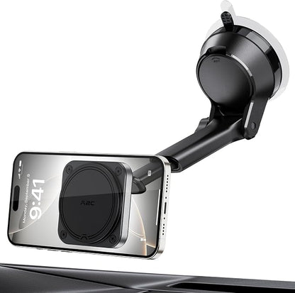 APPS2Car Magnetic Car Mount for MagSafe, Heavy Duty Phone Holder with 20 N55 Magnets, Strong Suction Cup, Adjustable Telescopic Arm, Dashboard & Windshield Mount for iPhone 12-17 Series and All Phones - Image 6