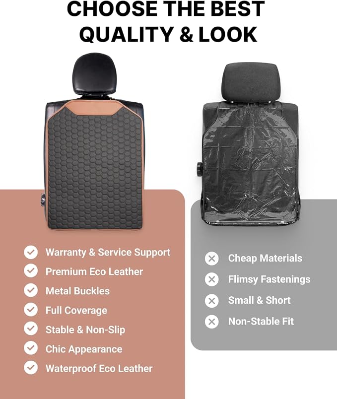 Set Seat Back Organizer & Car Seat Protector Hexy Waterproof & Non-Slip Protector for Child Car Cushion for Leather and Fabric Seats (Hexy Set 2) - Image 8