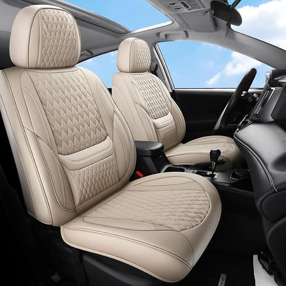 Car Seat Covers Full Set Custom Fit For Lexus NX350 2022-2026, Beige | Lumbar Support, Premium Faux Leather, Breathable, Anti-Slip, Airbag Compatible, Waterproof, Car Seat Protectors, 2 Row-5Seat by Unknown