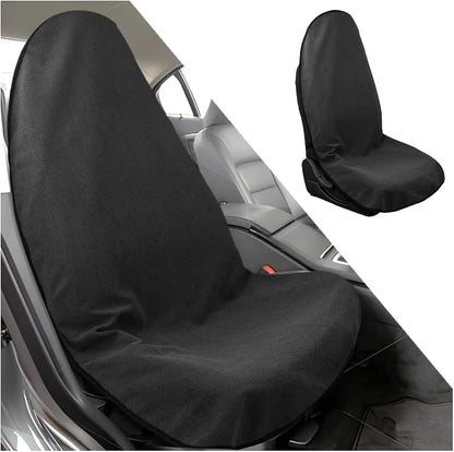 Mandark Waterproof Towel Car Seat Cover, Sweatproof Non Slip Bucket Carseat, Machine Washable Vehicle Bucket Frontseat Protector Accessories, Universal for SUV, Sedan, Truck(Black) by Unknown