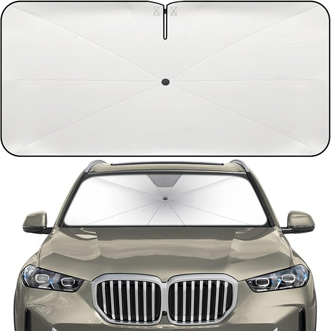 Windshield Sun Shade Umbrella for BMW X5 2014-2026 Front Window Shield | Heat-Reflective Window Shade, Umbrella Sunshade Cover Blocks Heat, Protects Interior, Vehicle-Specific Precision Fit by Fshaanys