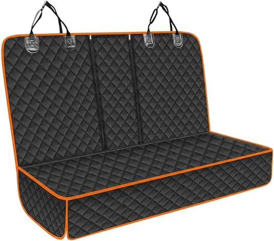 Car Back Seat Cover for Dog, 53" Pet Bench Backseat Cover, Orange | Waterproof Nonslip Car Seat Protector for Pet Kids for Cars SUVs Trucks by Unknown