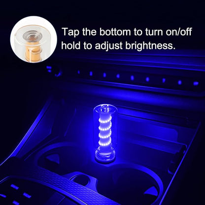2PCS USB Light for Car, Touch Dimmable Car Interior Ambient Lights | Glass Bottle Mini LED Night Light Bulb, Plug-in USB Light for Car Interior, Bedroom, Camping, Hallway Decoration (Blue) - Image 2