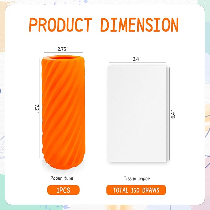 Car Tissue Holder, Refillable Round Cylinder with 3 Tissue Packs, Universal Fit for Vehicle Cup Holder, Home & Office, Car Accessories Interior (Orange) - Image 3