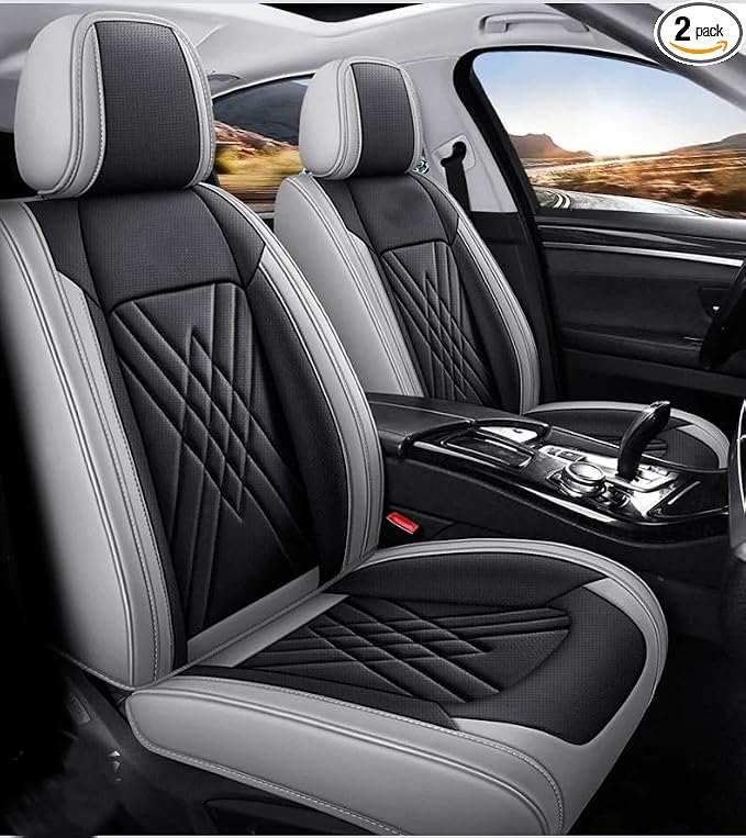 for car seat Covers Non-Slip （E.g, for Tesl,for Mercedes-Benz,for BMW,for Audi, for Ford, for Honda, for Nissan,for Toyota,for Chevrolet,for Jeep.. (Black Gray) by Aerfine