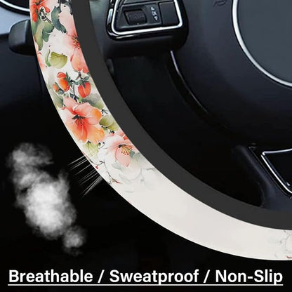 Steering Wheel Cover Neoprene Material Most Cars Men&Women Universal 15 inch Premium Non-Slip Spring Steering Wheel Protector Floral Car Accessories - Image 4