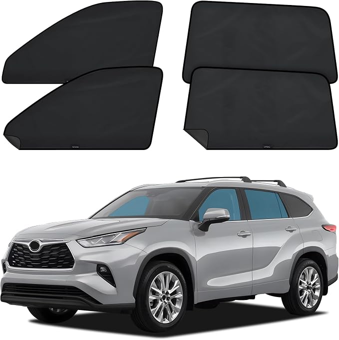 ZATOOTO Car Window Shades for Toyota Highlander 2021-2024，100% Privacy | 4 Pcs Car Window Covers,Effective Sun Blocking,Metal Frame Fit,Great for Camping,Full Privacy Protection. - Image 9