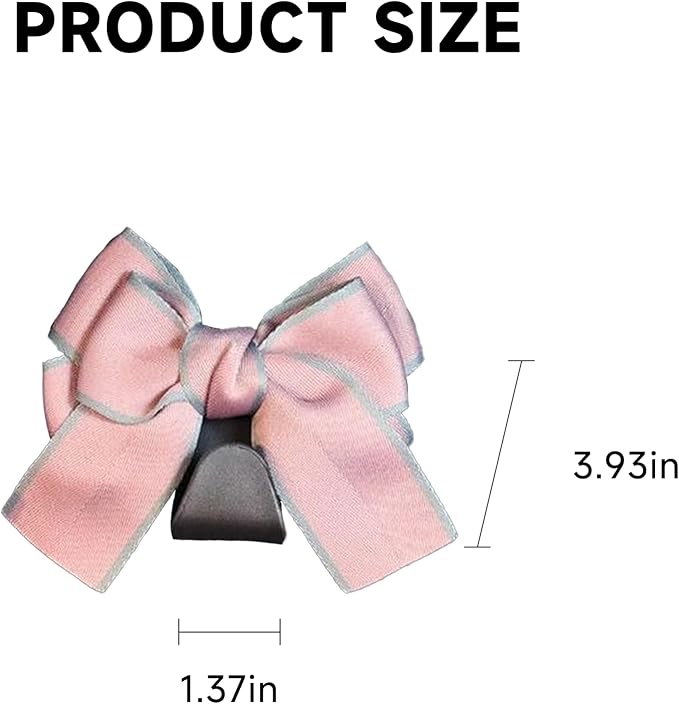 2 Pack Bow Car Seat Headrest Hooks, Pink Border | PVC construction, snap-on installation, holds bags purses or umbrellas, fits most cars and trucks, car interior accessories - Image 2