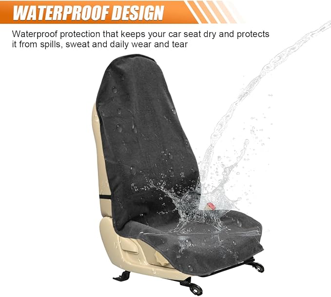 ZIMISI Waterproof Car Seat Cover Towel, Non-Slip Car Seat Protector for Gym Workouts, Running, Swimming, Beach & Hiking, Universal Sweat Towel Cloth for Cars, SUVs, Trucks (Black) - Image 5