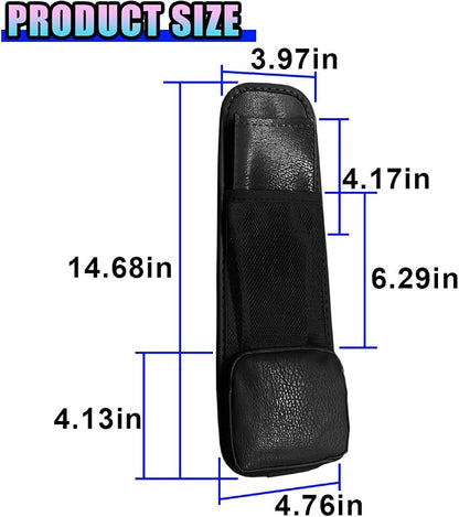Leather Car Seat Side Organizer, Multi-Pocket Hanging Storage Bag, Front Seat Gap Holder for Phone Wallet Glasses, Universal Auto Accessories for SUV Truck RV (Black) - Image 2