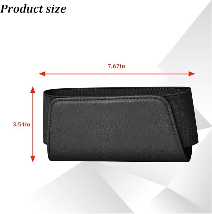 Car Seat Side Storage Pocket, Leather Multifunctional Vehicle Console Side Pouch Organizer, Small Automotive Door Tray Pouch Bag Accessories, Universal for SUV, Sedan, Truck (Black) - Image 2
