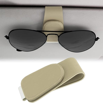 BFXM Car Sunglass Holder, Magnetic Leather Sunglass Holder | Eyeglass Hanger Clip for Car Sun Visor, Car Sun Visor Ticket and Card Clip by BFXM