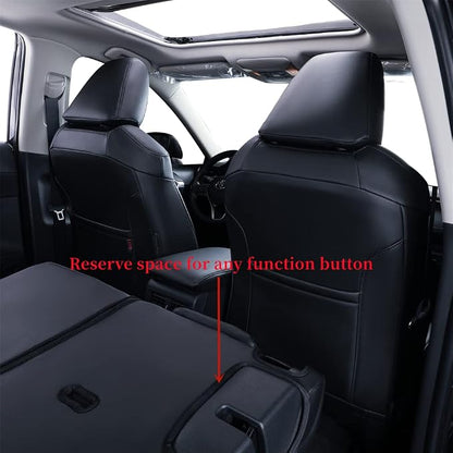 coverdream Full Set Leather Seat Covers for 2014-2019 Toyota Corolla L,LE,LE Eco Plus,LE Plus,Fully Covered,Airbag Compatible Waterproof Car Seat Protector(Red/Black) - Image 6