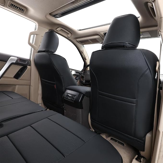 EKR Car Seat Covers Custom Fit for Toyota 4Runner(5 Seats) Full Set | for Toyota 4 Runner 2010-2024 Seat Covers for SUV,Full Wrap,Airbag Compatible,Waterproof Pet-resistant,Faux Leather(Black) - Image 4