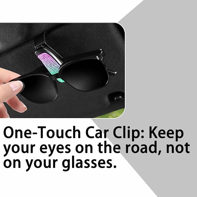 Shimmering Rhinestone Car Visor Clips (2-Pack) - One-Handed Glam Sunglass Holder, Secure Clip for Sun Visor (AB Color) - Image 5