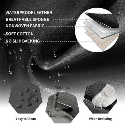 Car Seat Covers Full Set for Hyundai Elantra 2000-2026,Black&White | Premium Faux Leather, Waterproof, Anti-Slip, Airbag Compatible, Breathable, Car Seat Protectors, 2 Rows 5 Seats - Image 7