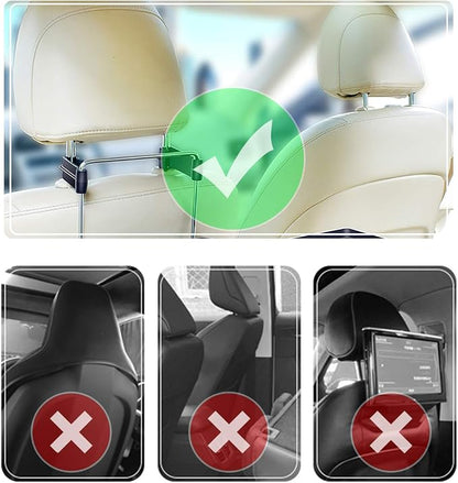 2 in 1 Car Steering Wheel Tray / Back Seat Headrest Tray for Eating Food Drink and Writing Laptop Work, XERGUR Black Car Desk - Image 4