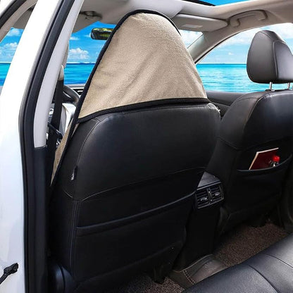 Waterproof Sweat Towel Car Seat Cover Sweat Carseat Protector,Perfect for Universal Anti-Slip Car Truck SUV Seat, Great for Post Gym Workout, Running, Swimming, Beach and Hiking (2pcs Beige) - Image 4