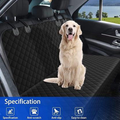 BESULEN Dog Car Seat Cover Waterproof Back Seat Protector Orange Edge | Oxford cloth with grid texture, buckle strap setup, anchor support, fits most cars, SUVs, and trucks, car accessories - Image 6