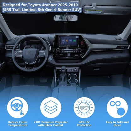 Windshield Sun Shade Car Sunshade Accessories for Toyota 4Runner 2026-2010 - Image 3