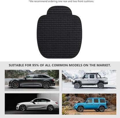 Car Seat Cover for Front Seats, Comfortable Linen Seats Cushion Pad Mat with Storage Pockets, Anti-Slip Breathable Bottom Front Seat Cover Protector for SUV Truck Van (Black) - Image 6