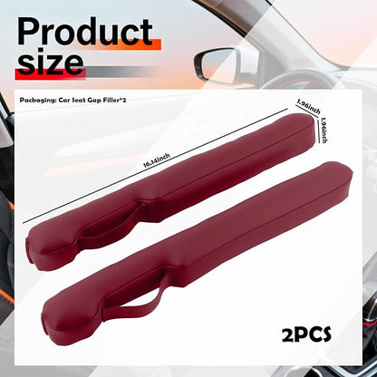 Aokdom 2026 2PCS Upgraded Car Seat Gap Filler with Fixing Ring,Elastic Car Gap Filler to Avoid Dropping Cell Phones/Keys,Essential Cars Gaps Seat Fillers Cars Accessories (Burgundy) - Image 2