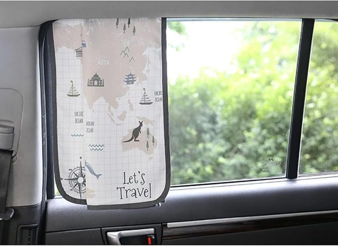Magnetic Car Sun Shade Curtain for Side Window – Sun Blocker and UV Protector for Baby, Kids, and Pets – Universal Fit with Built-in Magnets for Steel-Framed Door (WorldTravel) - Image 5