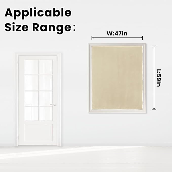 Self Adhesive Portable Blackout Curtains for Bedroom Easy to Install Window Thermal Lnsulated Kitchen Room Darkening Small Window Curtains, Cortinas Para Cuarto, 47"W X 59"L, Beige, 1 Panel - Image 7