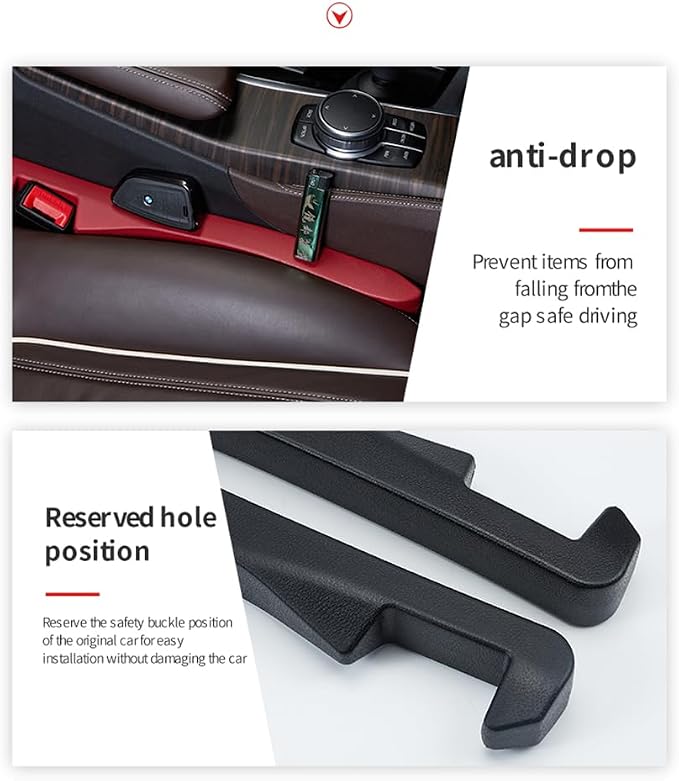 IHOTDER 2PCS Car Seat Gap Filler - Car Seat Gap Filler Organizer for Holding Phone,Key,Purse - Universal Car Gap Filler Fits Car Truck SUV Car Interior Accessories (Black/2PCS)… - Image 5