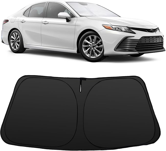 Windshield Sun Shade for 2018-2024 Toyota Camry | Foldable, Full covered for windshield, Block UV Rays, Heat Reduction, Easy to install, Keeps Car Cooler by YYCKE