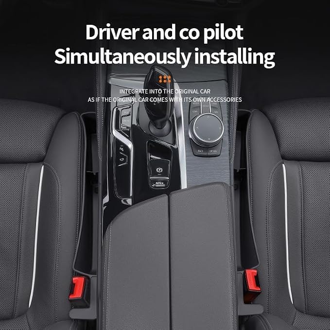 Car Seat Gap Filler, Seat Gap Organizer with Phone Holder, Car Seat Accessories, Car Organizer Fit Car SUV Truck, 2PCS Seat Gap Filler and 2 Pack Car Purse Hook - Image 7