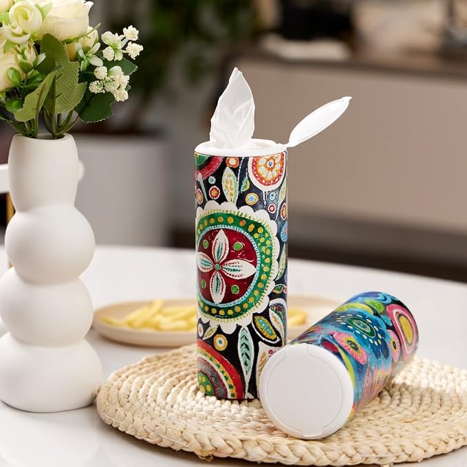 Car Tissues Holder with Facial Tissue, Travel Tissues Cylinder,Cup Holder Tissue Box for Car(3-ply,4 Pack, 200 Sheets) - Image 2