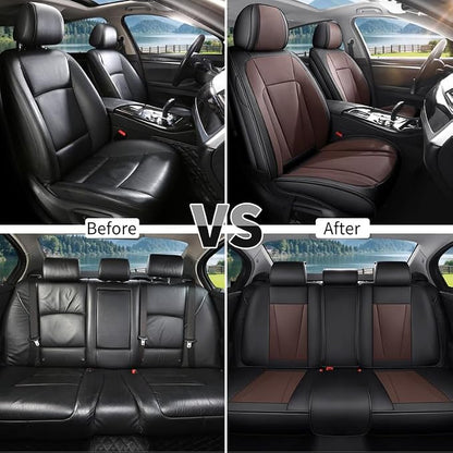 Car Seat Covers Full Set Custom Fit For Kia Sorento 2003-2026 ,Black&Brown | Premium Faux Leather, Waterproof, Anti-Slip, Airbag Compatible, Breathable, Car Seat Protectors, 2 Rows 5 Seats - Image 6