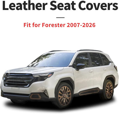 for Subaru Forester 2009-2026 Car Seat Covers, Front Pair, Redline | Luxury Full Coverage Leather Seat Protectors, Waterproof Breathable, Non-Slip, Easy to Install, Airbag Compatible, All-Season - Image 4