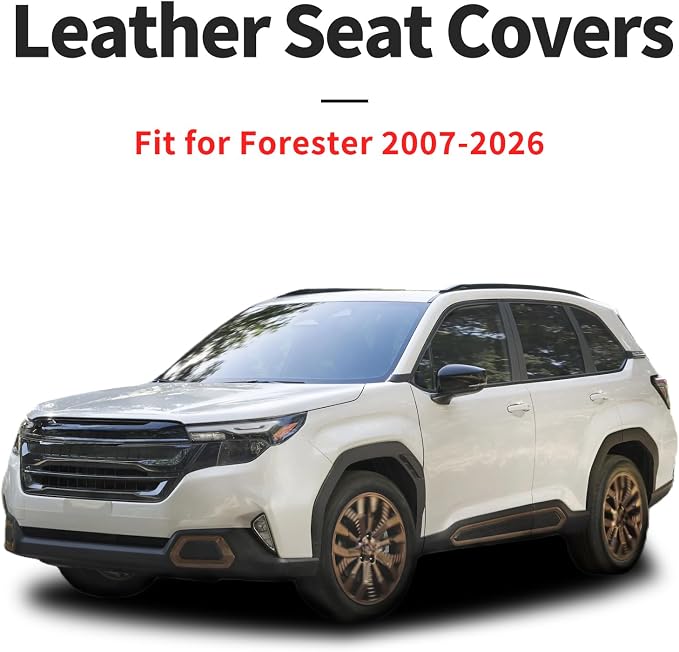 for Subaru Forester 2009-2026 Car Seat Covers, Full Set, Beige | Luxury Full Coverage Leather Seat Protectors, Waterproof Breathable, Non-Slip, Easy to Install, Airbag Compatible, All-Season - Image 4